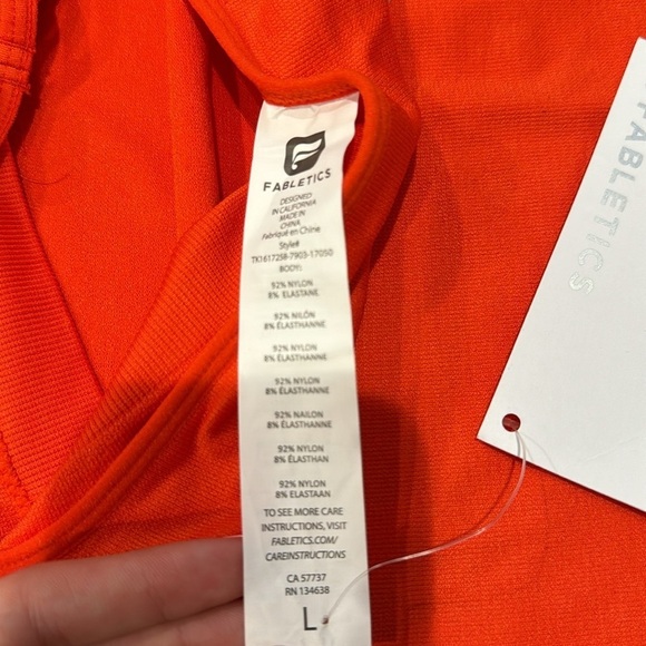 NWT Fabletics Women’s Tanktop Orange Size Large - Picture 3 of 4